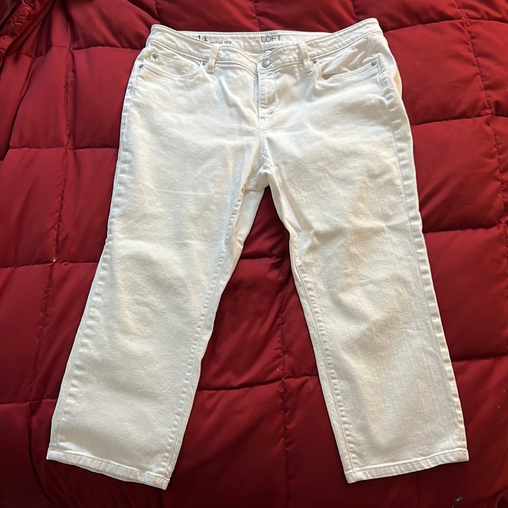 White straight leg capri, Ann Taylor Loft (size 14)